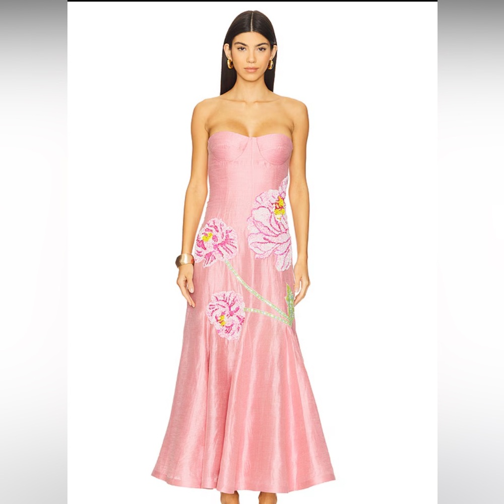 La Fuori Petaleeza Corset Gown in Peony